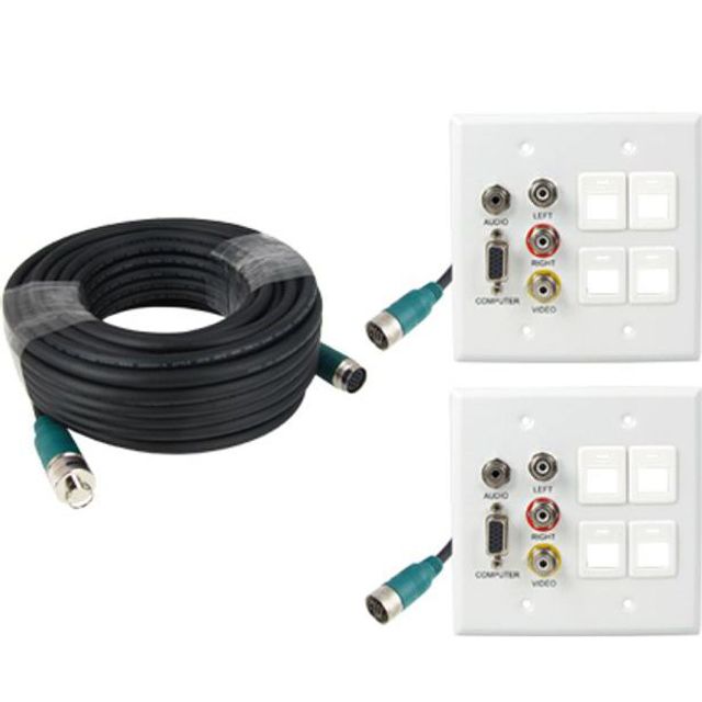 RGB 스테레오 or 3RCA 케이블 월 플레이트 배관용 30m - 상품 이미지