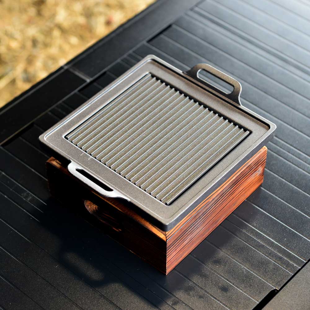 정사각(소)불판 풀세트 고체연료30g(32개)포함 가정용화로 개인 바베큐화로 1인용 불판