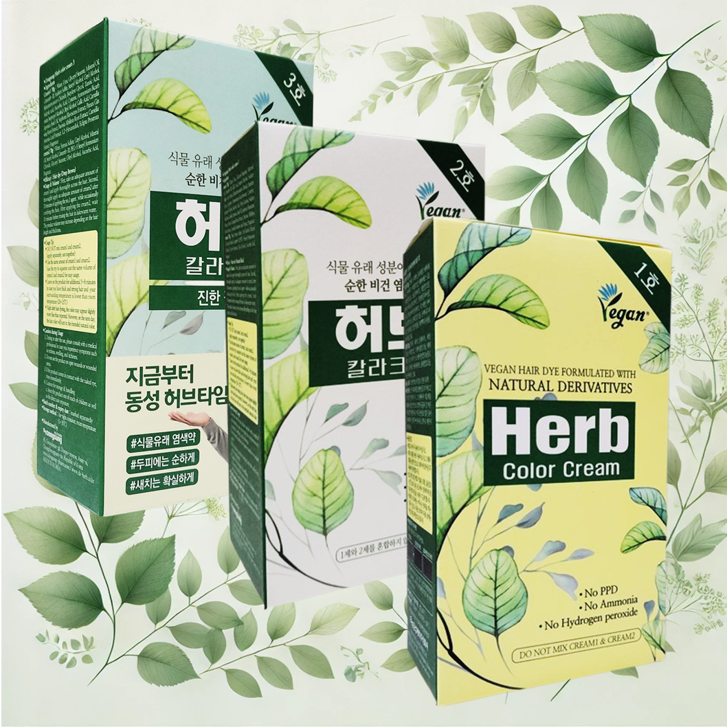 동성제약 약국 염색약 허브 칼라크림 순한 비건 염모제 새치 순한 뿌리 염색 제품 이미지