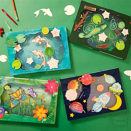 나야나협력사 3D 페이퍼자석놀이 입체공간 연못 DIY체험키트 교육용 100개입