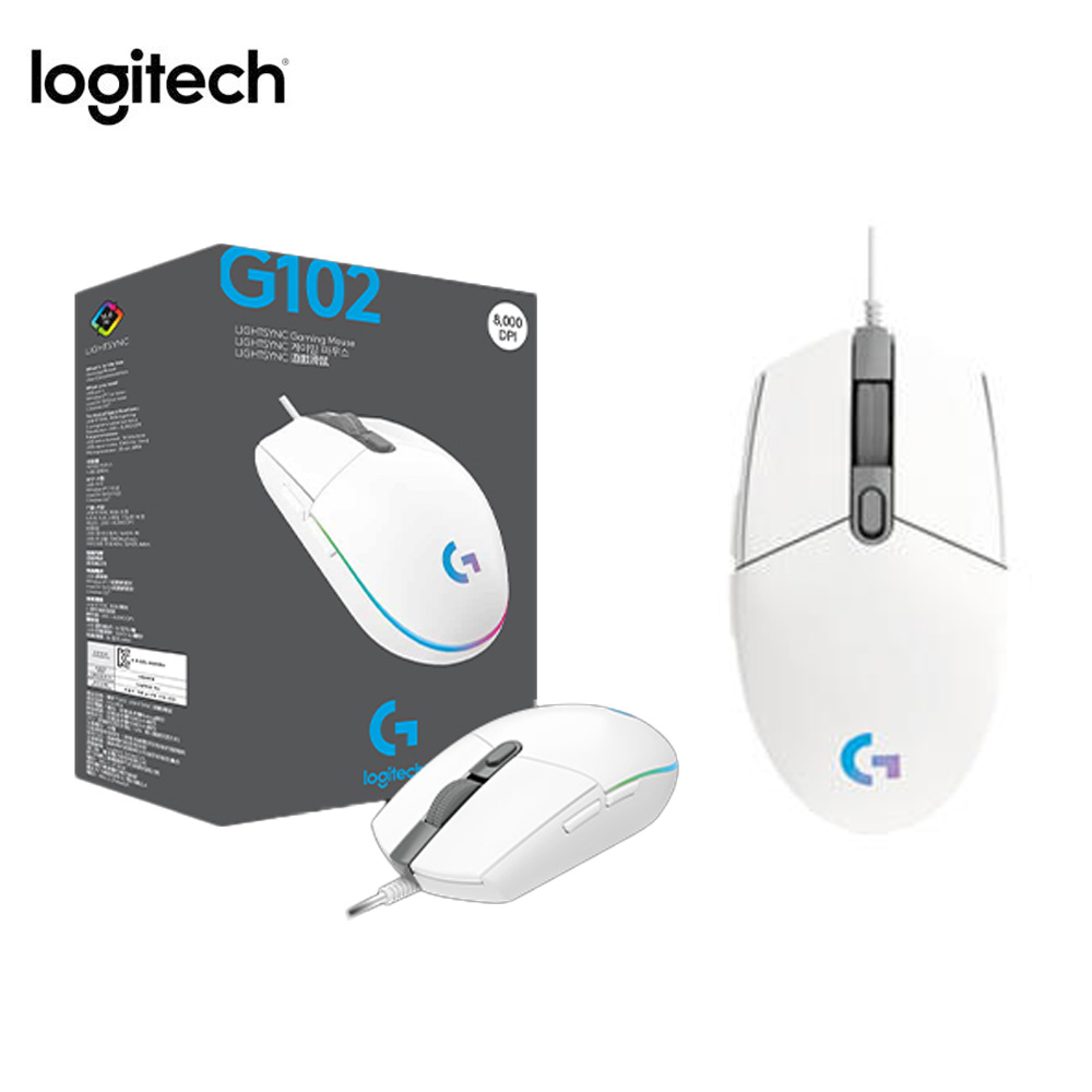 로지텍 G102 마우스 IC 2세대 벌크 게이밍 로지텍코리아 유선 배그 서든 FPS 게임 상품 이미지