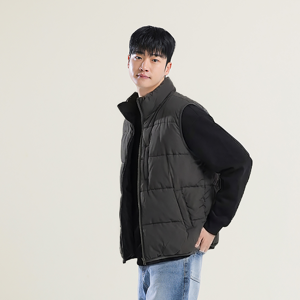 스라보 남녀공용 경량 하이넥 푸퍼 패딩 베스트 조끼 - 상세 이미지 2