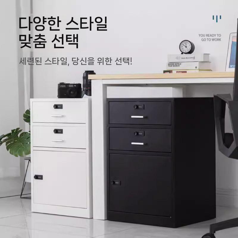 사무실 개인 보관함 캐비닛 1인 서랍장 옷장 락커 사물함 흰색-콤비네이션 잠금 2.0mm - 상세 이미지 3