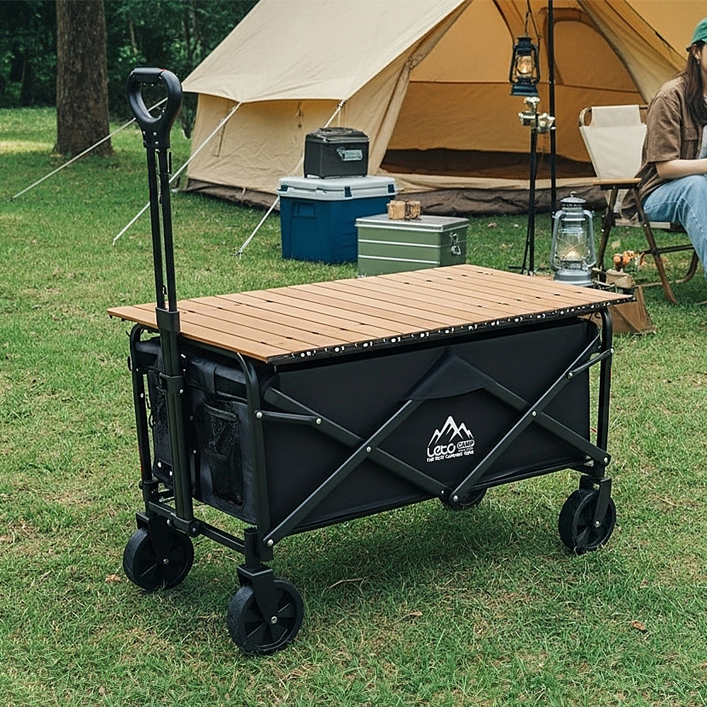 레토 접이식 캠핑웨건 카트 블랙 LCP-W01 [전용 상판 포함]