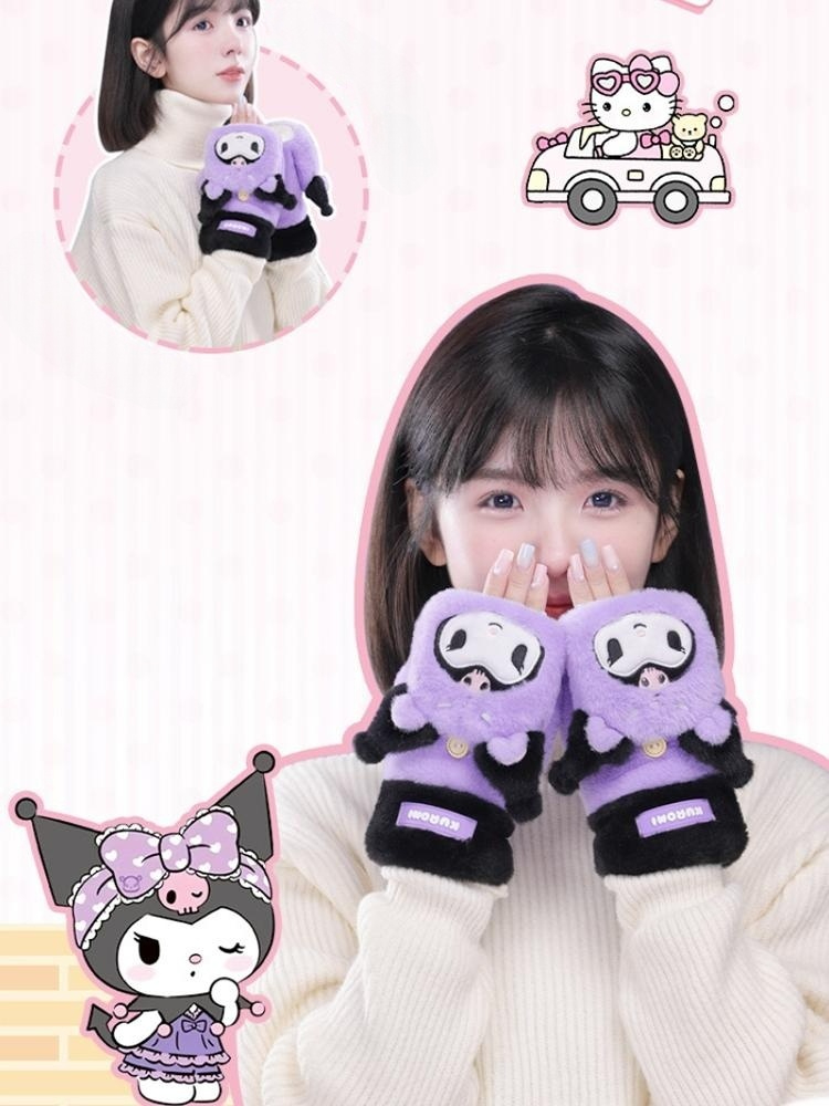 산리오 귀마개 장갑 스카프 모자 포차코 쿠로미 시나모롤 마이멜로디 포차코 - 상세 이미지 2