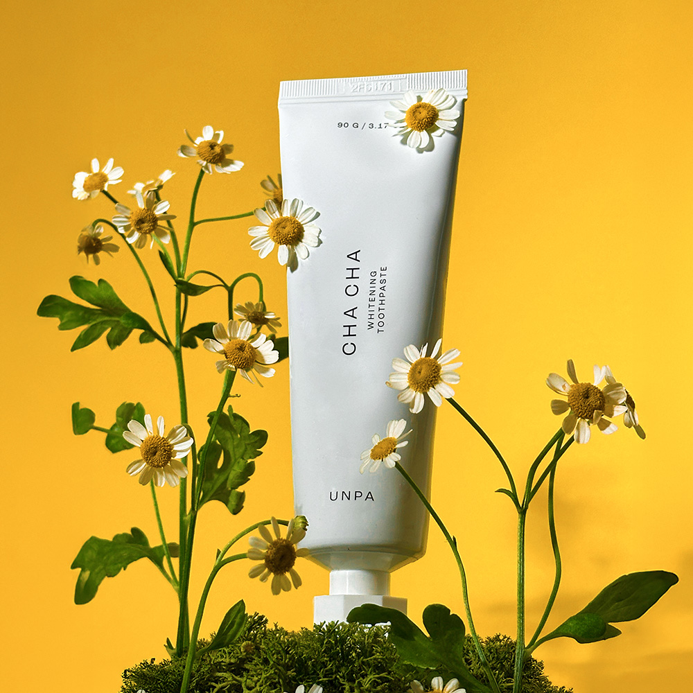 [올리브영 1위] 언파 차차 캐모마일 미백치약 프리미엄 화이트닝 톤업 착색제거 90g, 1개