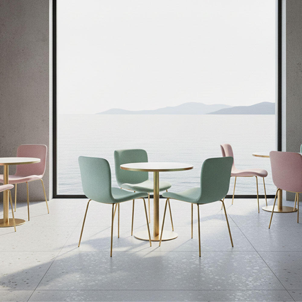 쇼콜라 인테리어 디자인 골드벨벳 카페체어 식탁 의자