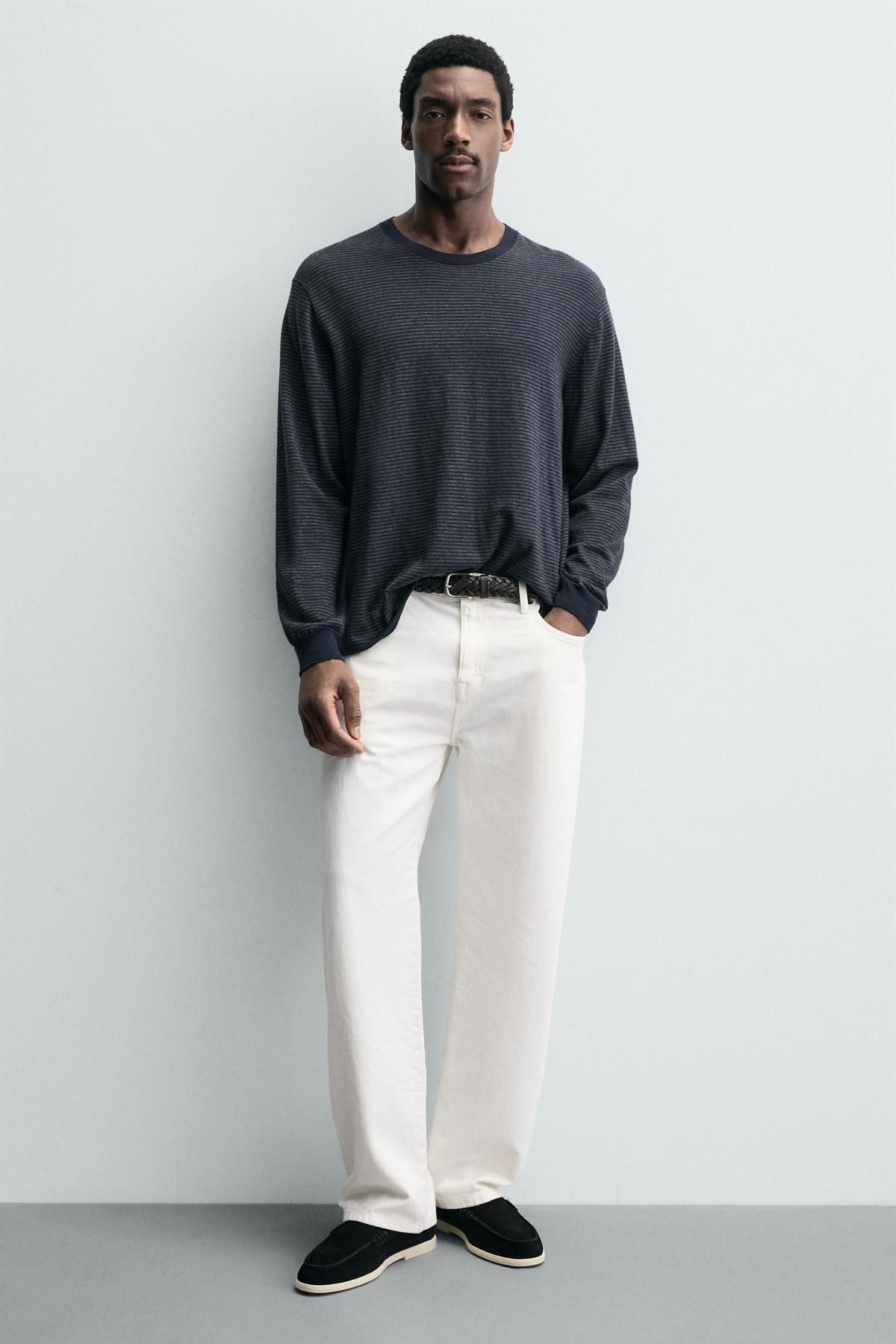 자라 캐주얼 스웨이드 레더 모크토 로퍼 2613/720 BLACK - 상세 이미지 3