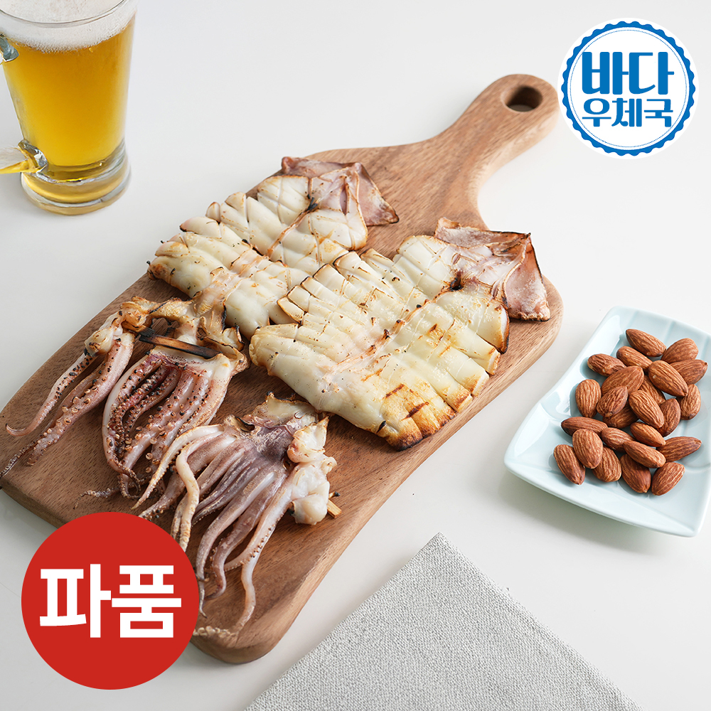 바다우체국 피데기 반건조오징어 파품 500g 구룡포 생산 반건 오징어 - 메인 이미지