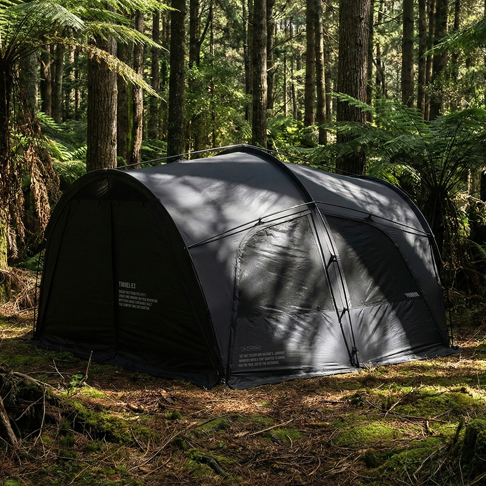 카고컨테이너 터널 EX 텐트 4인용 터널형 돔형 쉘터 DAC 폴 쉐도우블랙