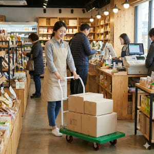 택배 구루마 접이식 대형 구르마 밀차 끌차 대차 그린 실사용 후기 | 효과 있을까? - 상품 이미지 3
