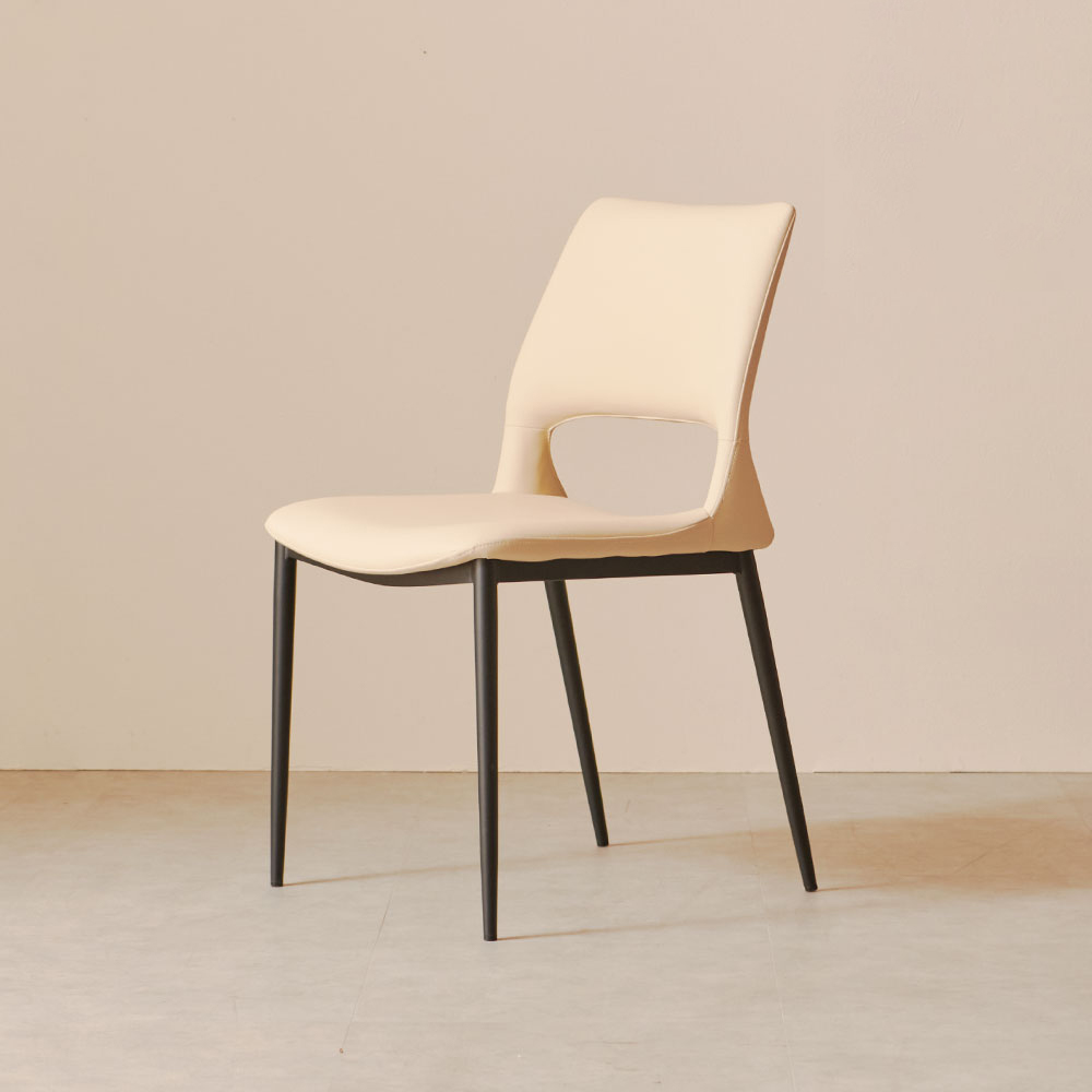 샤프 다이닝체어 실리콘 가죽 편한 식탁의자 테이블의자 아이보리
