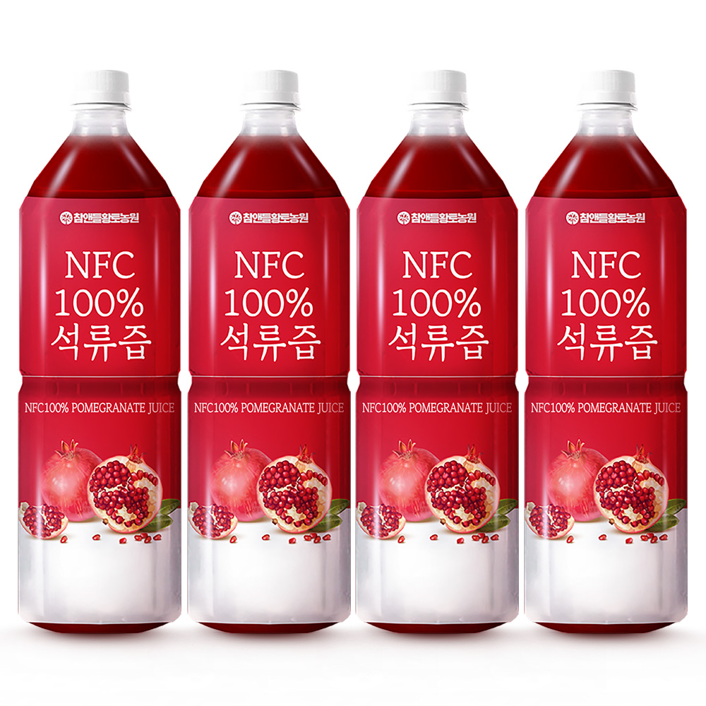 [3+1] 참앤들황토농원 NFC 착즙 석류즙주스 1L, 4개 제품 이미지