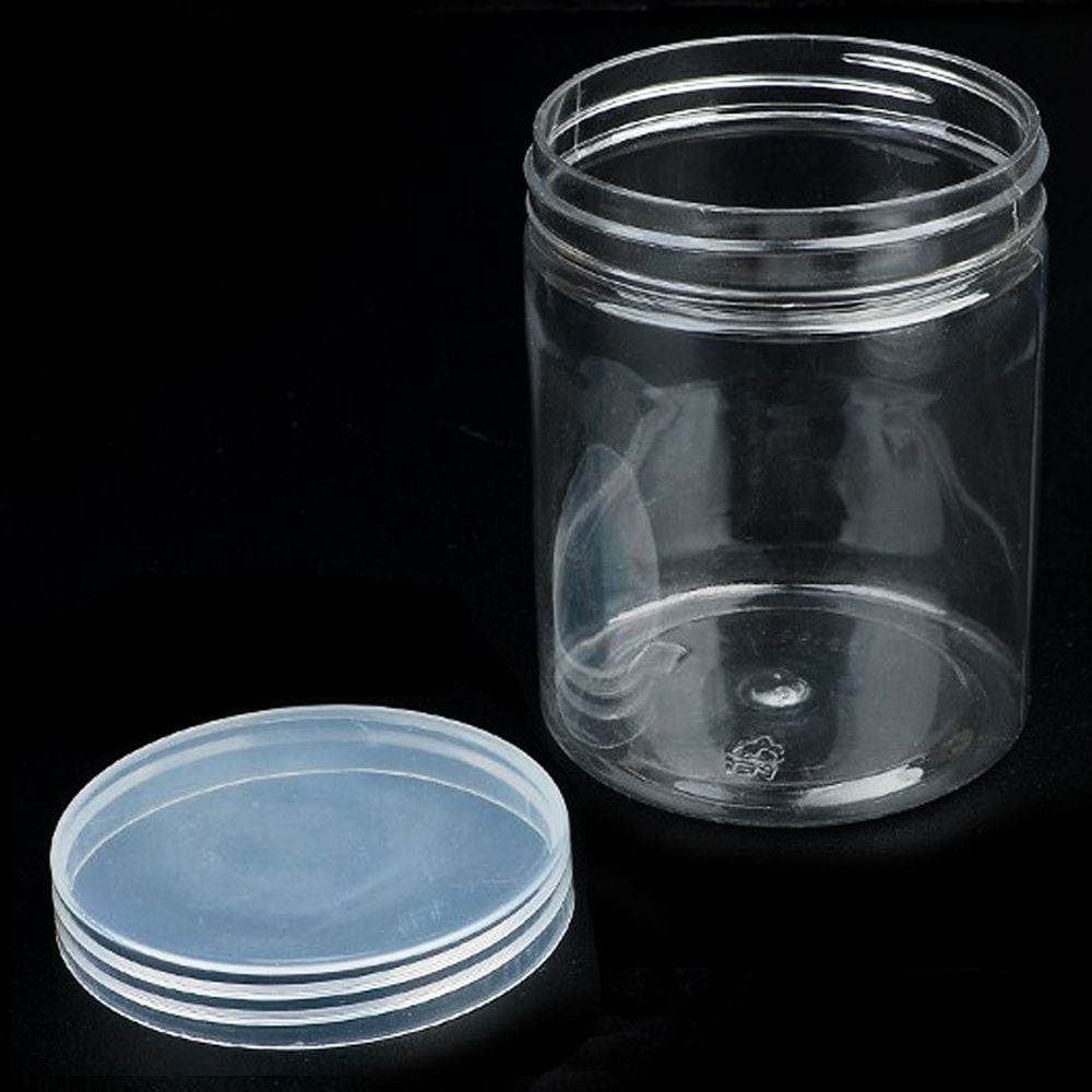 원형통 7cm/300ml 투명 수납 케이스 플라스틱 보관함 - 메인 이미지