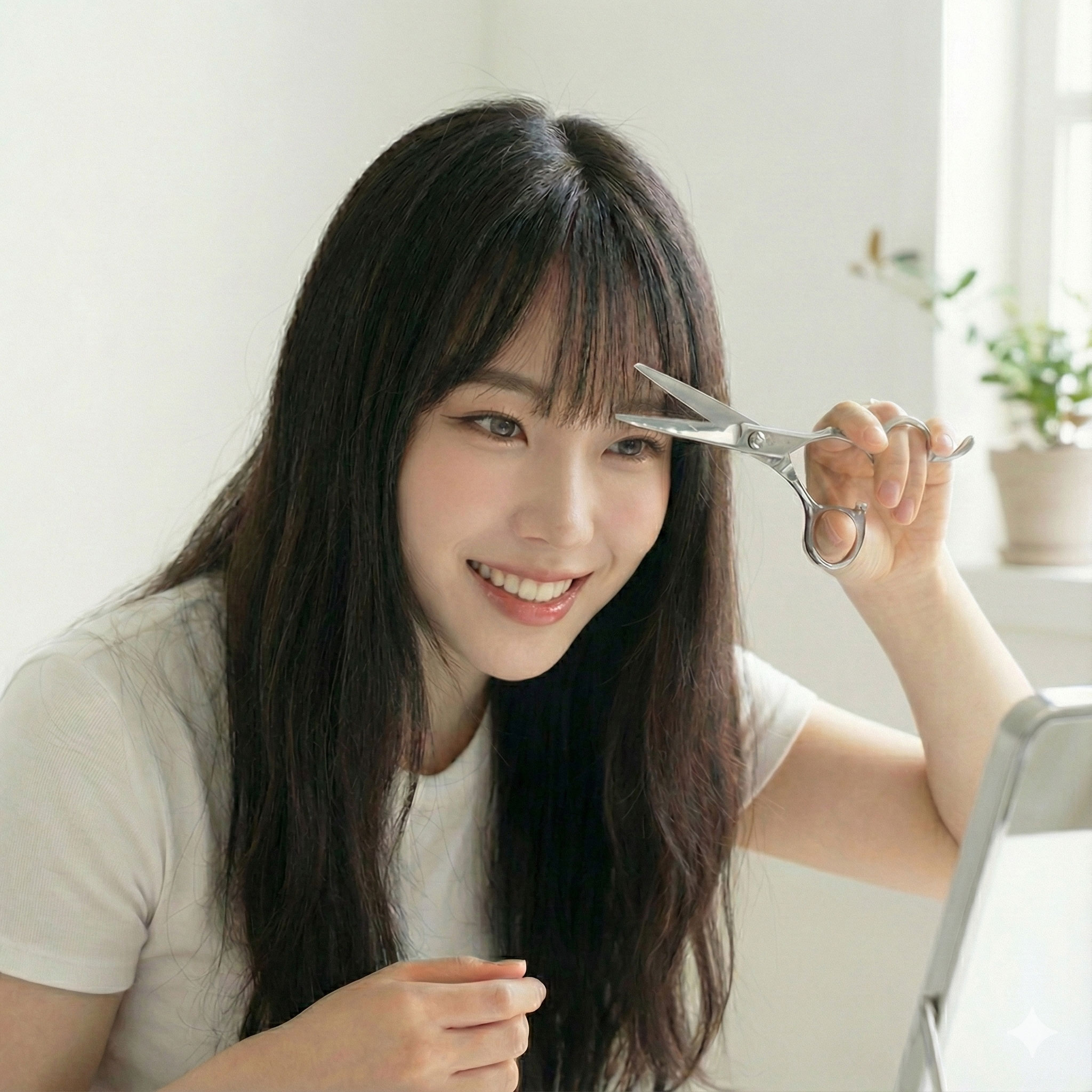 예스뷰티 WUP 미용가위 셀프 앞머리 컷 일자 컷팅 가정용 미용실 이발 가위 - 상품 이미지
