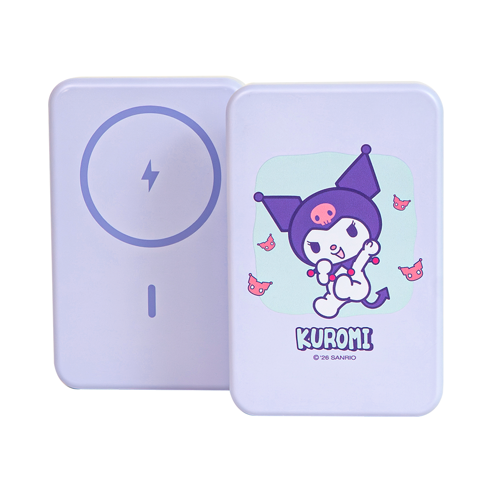 산리오캐릭터즈 22.5W 고속충전 맥세이프 아이폰 갤럭시 무선보조배터리 10000mAh, 쿠로미 - 상세 이미지 2