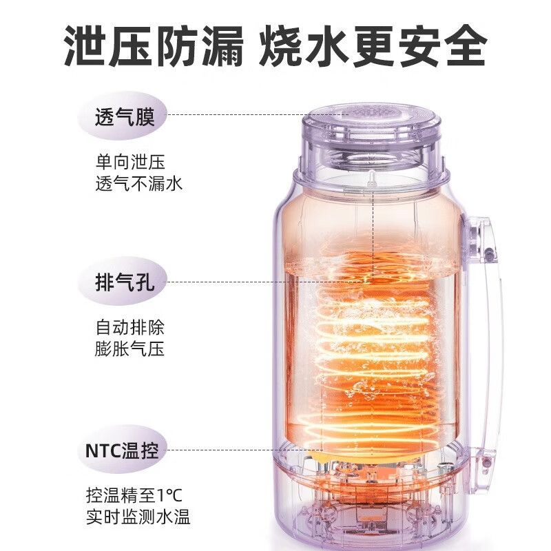 가열식텀블러 온도조절텀블러 보온병 전기 가열 여행용 스테인리스 스틸 라이너 - 흰색 - 상세 이미지 5