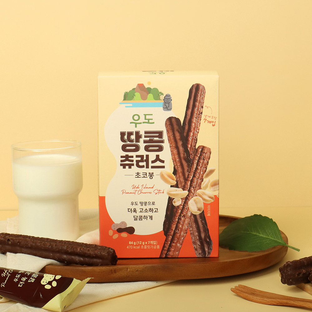 제주 우도땅콩 츄러스 초코봉 7개입 과자 제주도기념품 간식 - 상세 이미지 4