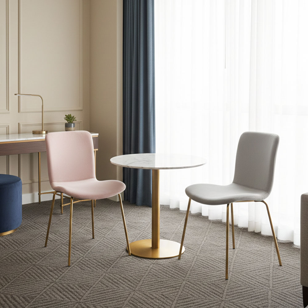 쇼콜라 인테리어 디자인 골드벨벳 카페체어 식탁 의자