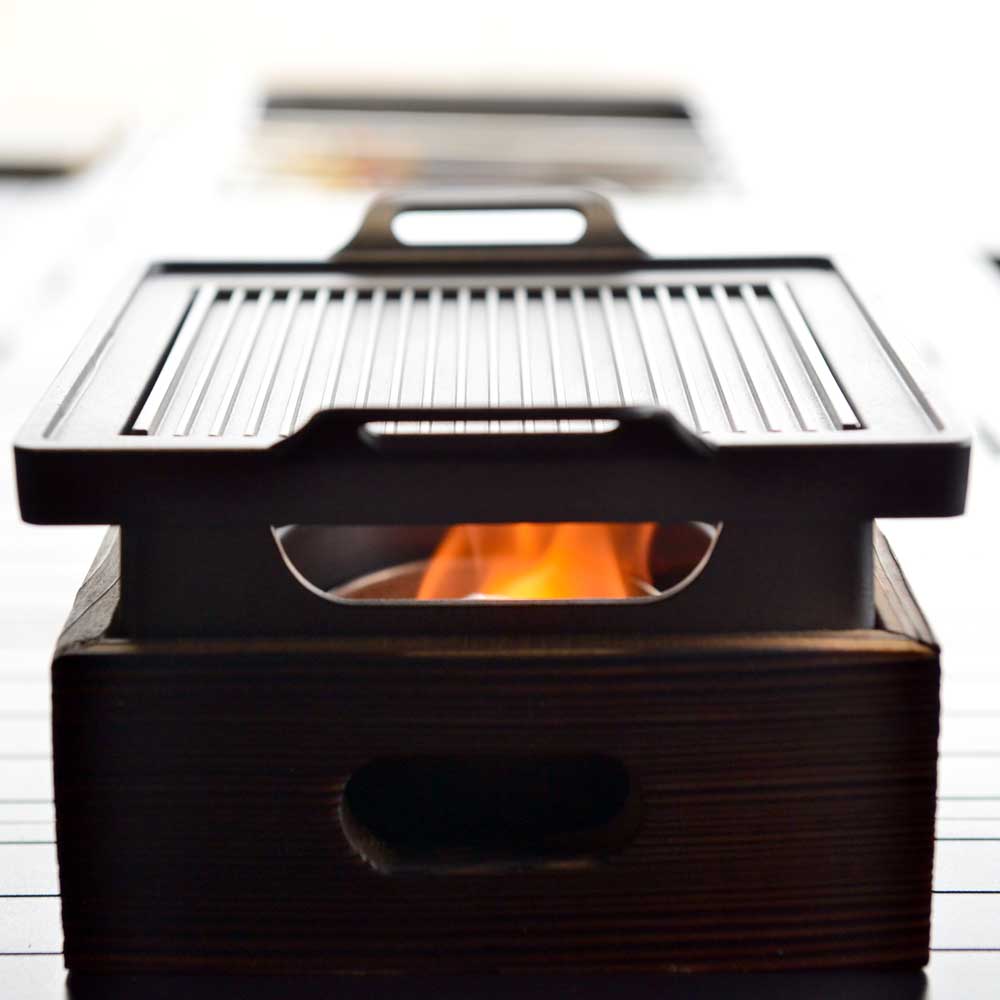 정사각(소)불판 풀세트 고체연료30g(32개)포함 가정용화로 개인 바베큐화로 1인용 불판