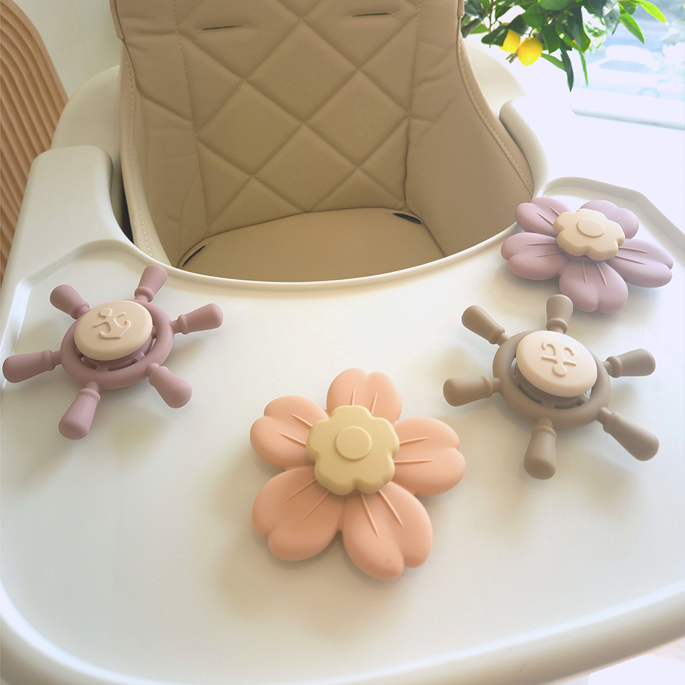 아크미 아기 흡착 회전 딸랑이 실리콘 스피너 신생아 장난감