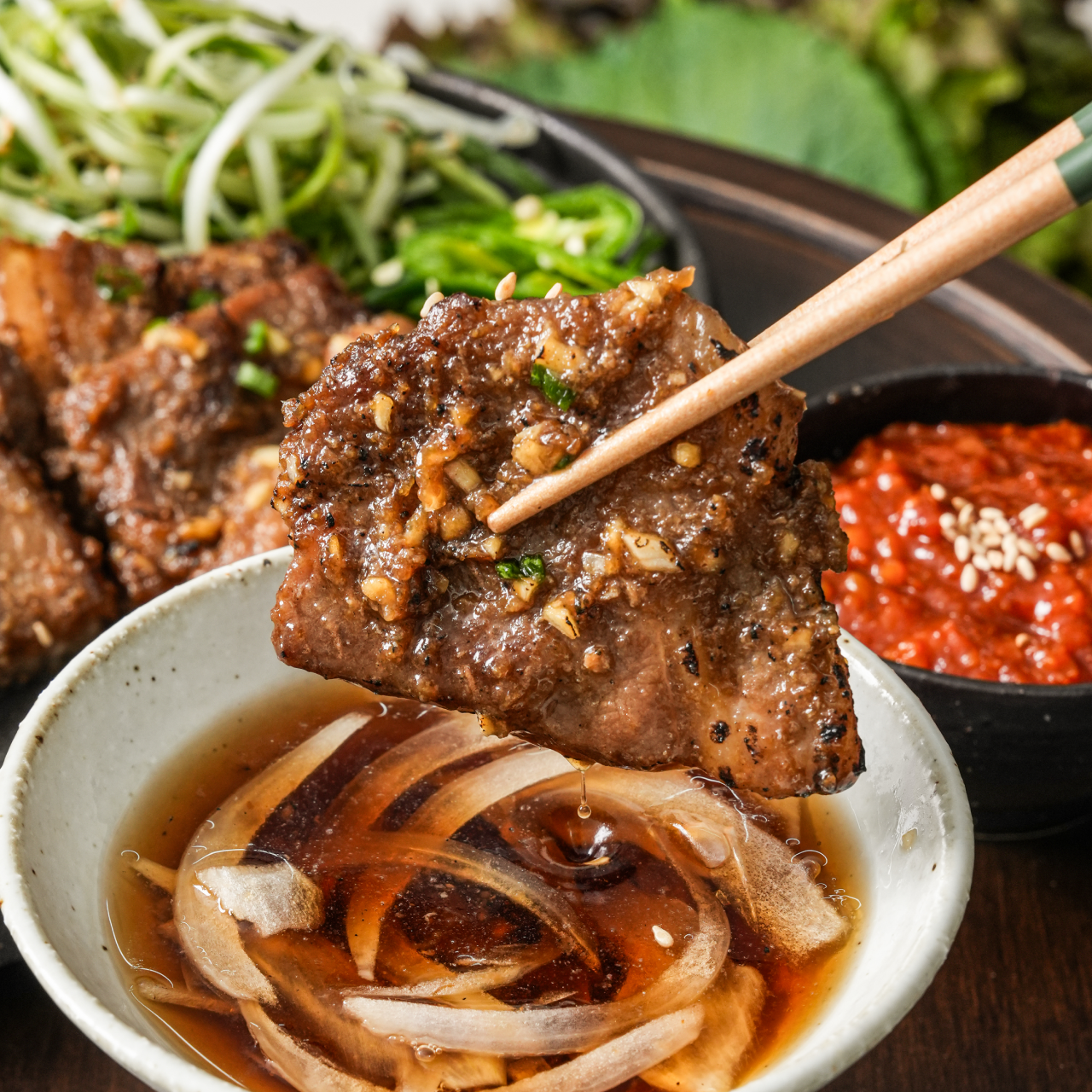 [갈비맛집1995] 칼집 양념 갈비 3팩 + 파채 150g - 상품 이미지