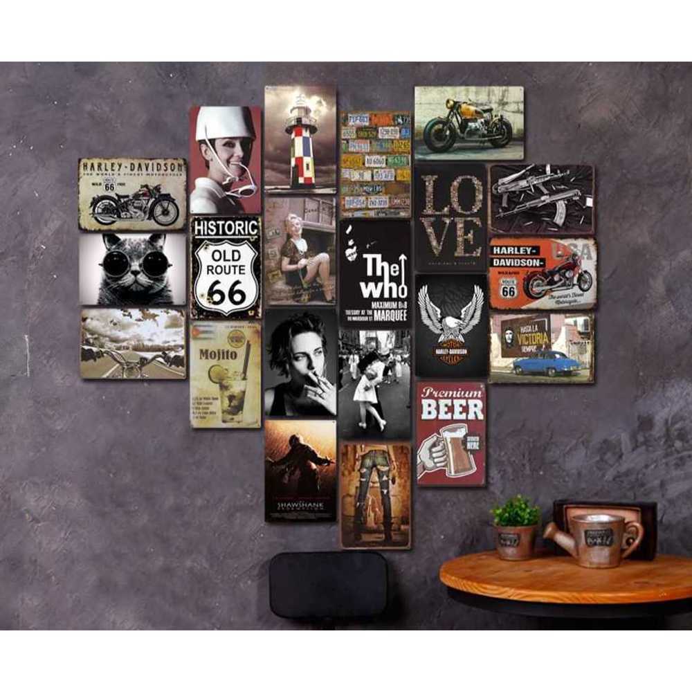 외국 번호판 벽장식 인테리어 소품 빈티지 플레이트 철제 그림 + 세트4 - 상세 이미지 4