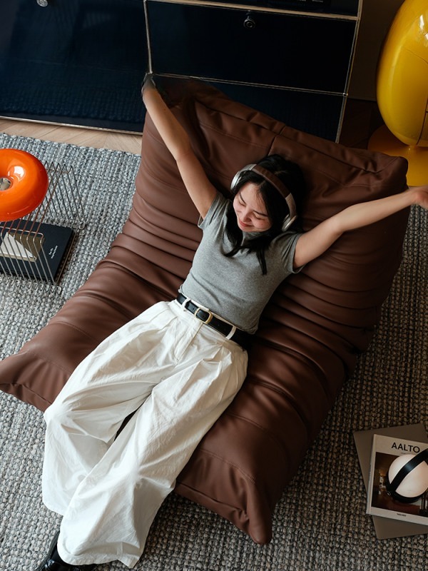 1인용 좌식 소파 빈백 라운지체어 패브릭 싱글시트 올리브