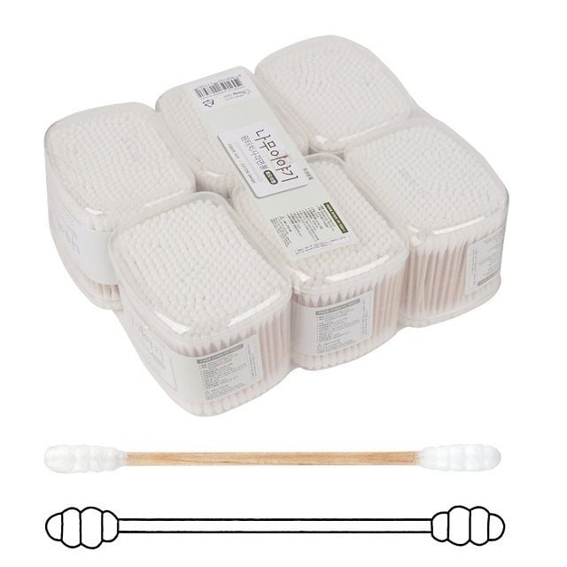 사각통 회오리 면봉 350개입 6p set 양면 - 상품 이미지