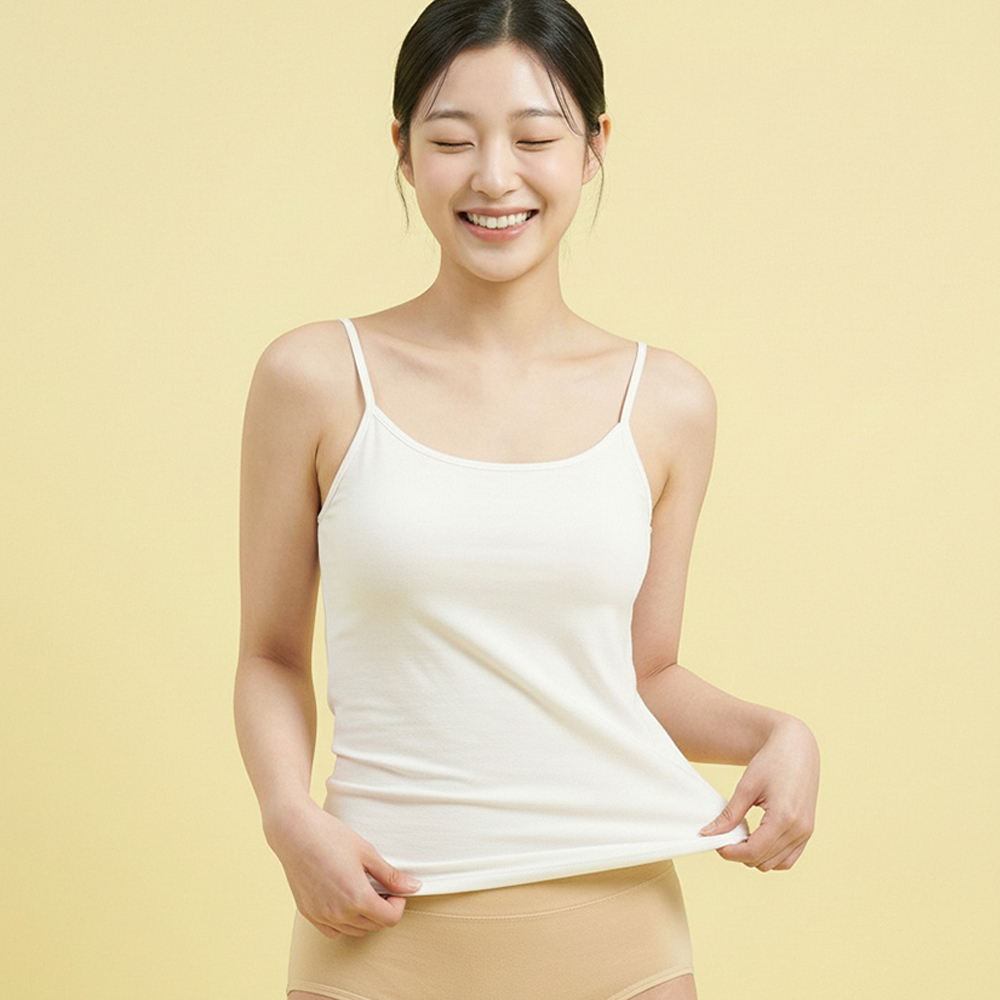 여성 순면 런닝 이너 민소매 레이어드 아토피 기본 끈나시 사계절용 제품 이미지