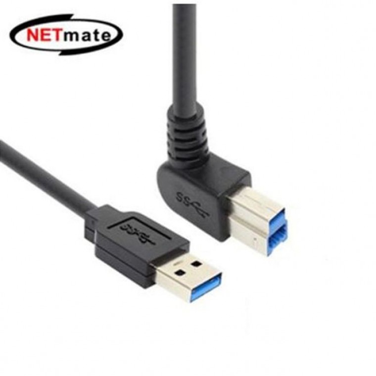 데이터 케이블 USB3.0 AM BM 위쪽 꺾임 5m - 메인 이미지