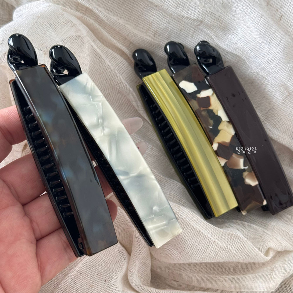 마블 사각 바나나헤어클립 포니테일머리핀 셀룰로오스집게핀 이미지 8