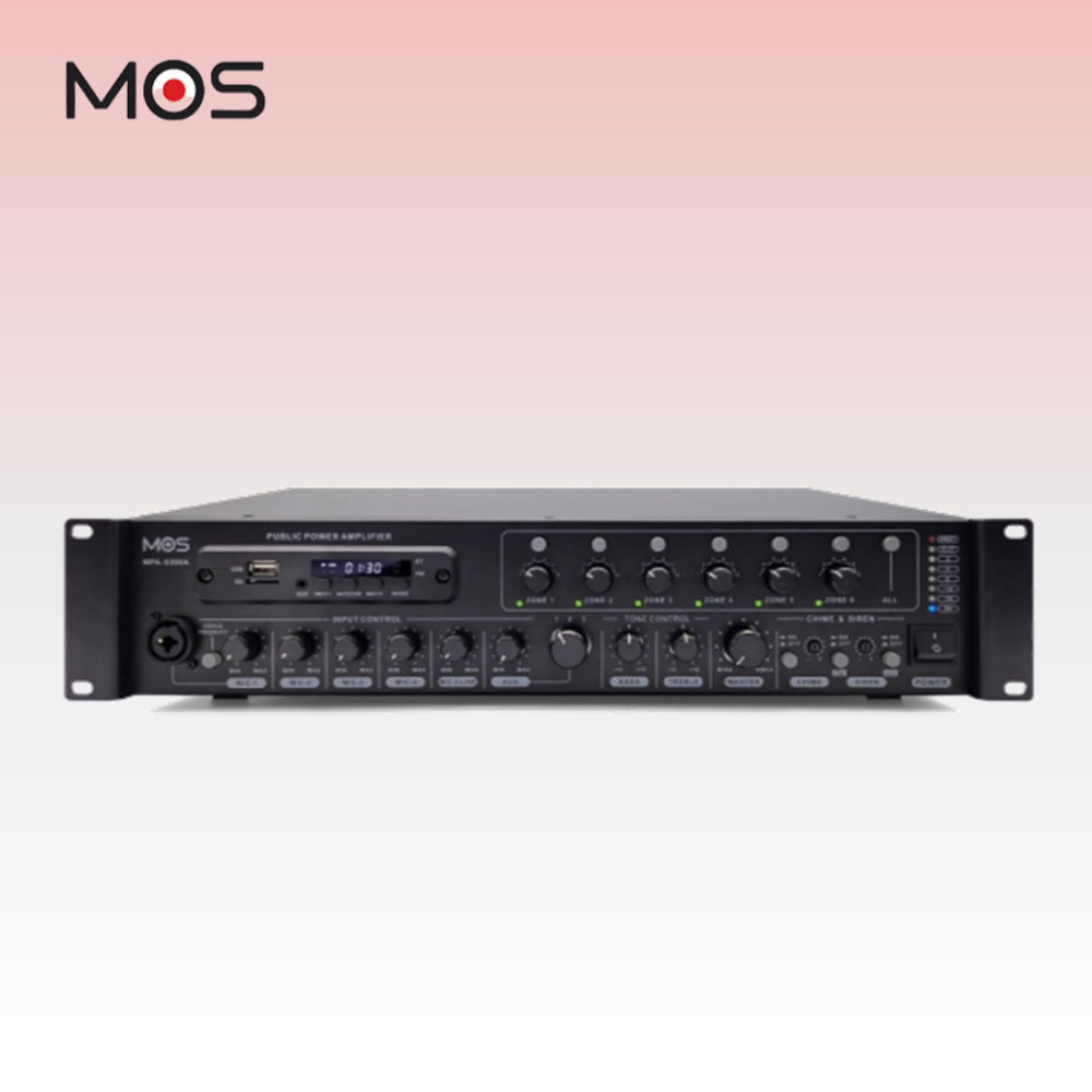 모스 MOS MPA-6300A 하이임피던스 300W 포터블앰프 존셀렉터 ATT 블루투스 - 상품 이미지