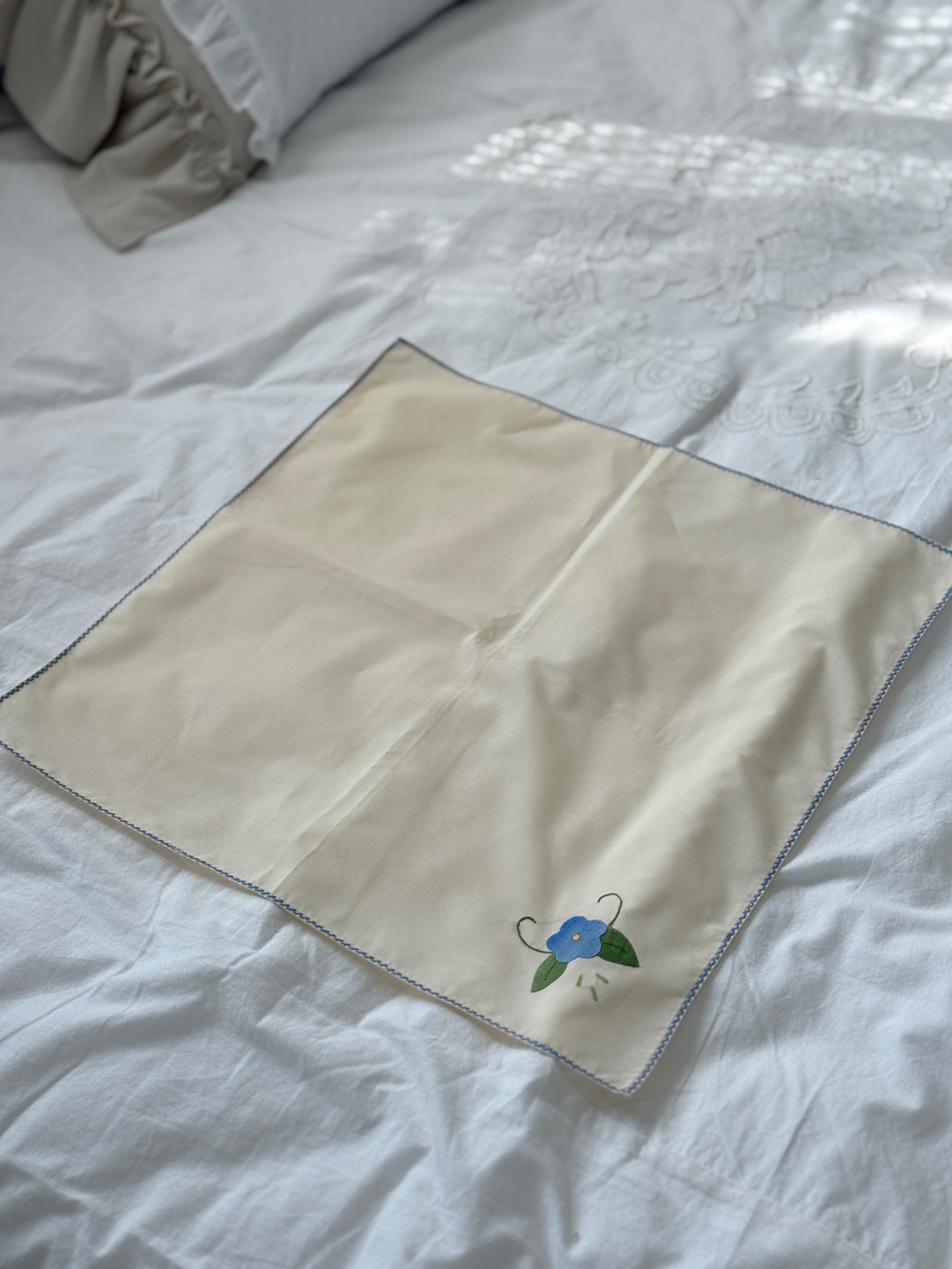 블루 드 플뢰르 자수 티매트 2set 40 cm x 40 cm - 상세 이미지 5