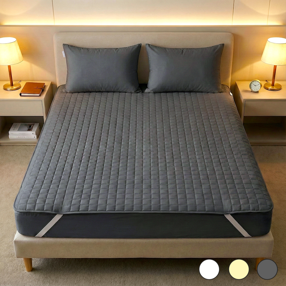 호텔 알러지케어 침대패드 고정밴드 사계절 생리 매트리스패드 이불깔개 고급 피그먼트 겨울 Q