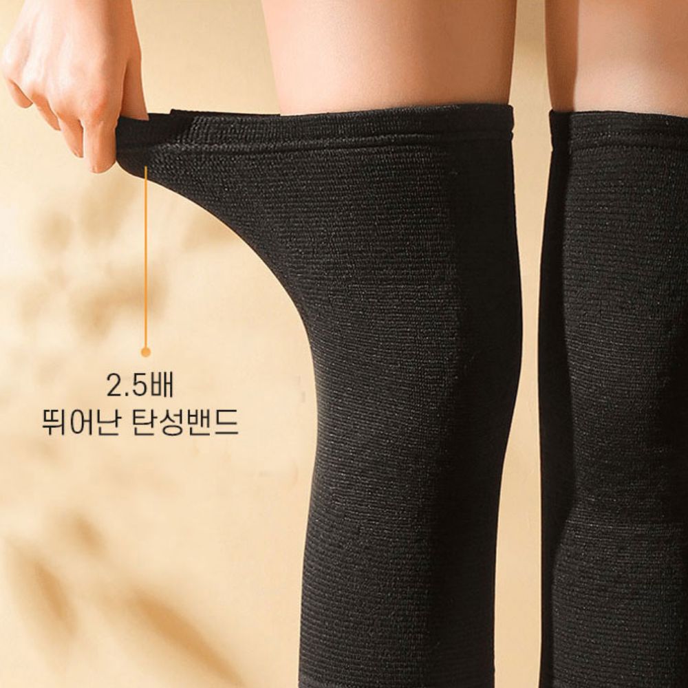 쑥찜질 시리지않는 흡습발열 양면 무릎 보온 보호대 겨울 관절케어 토시 이미지 8