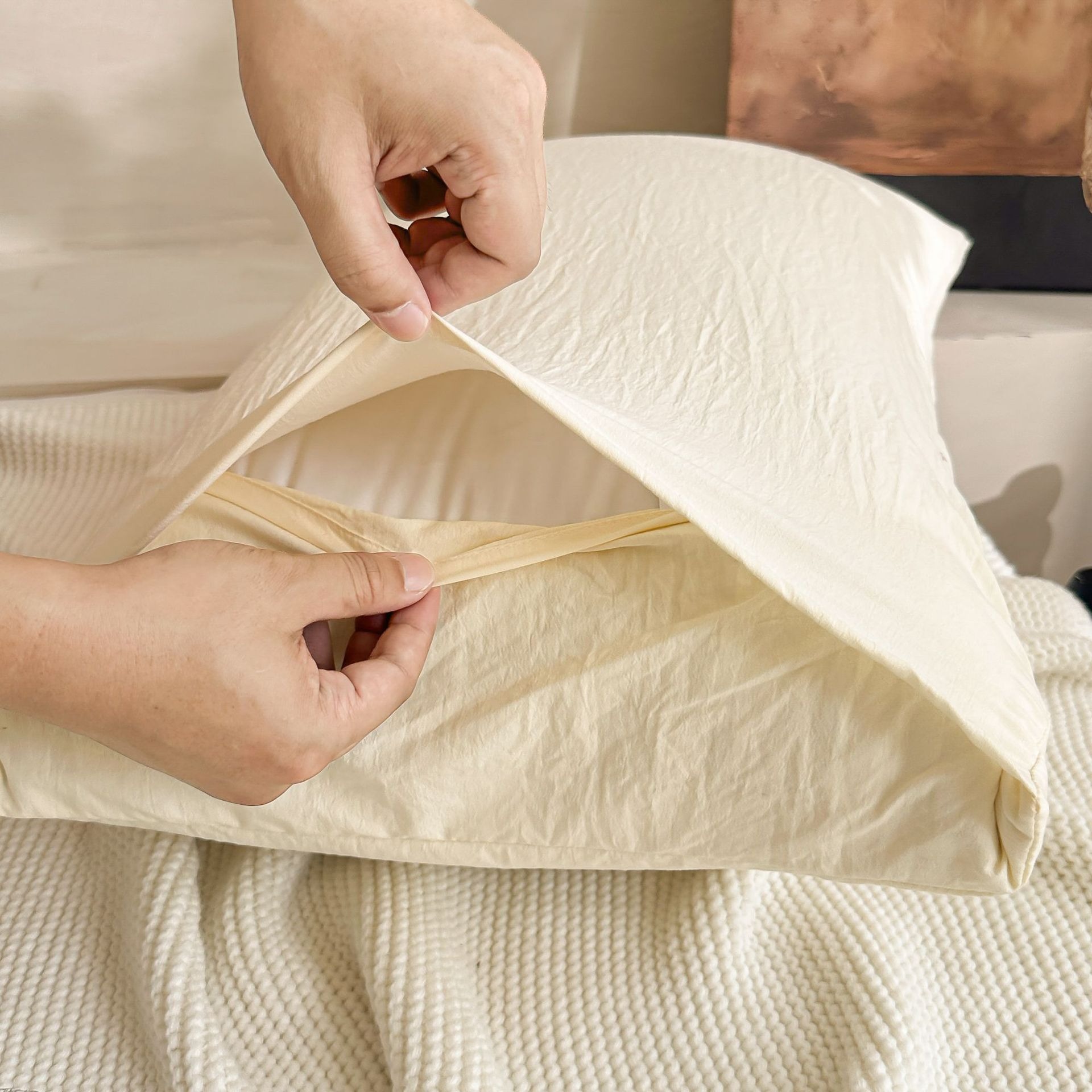 포니홈 1+1 호텔식 베개커버 2장 자루형 베겟 배개 덮개 여행용 4060