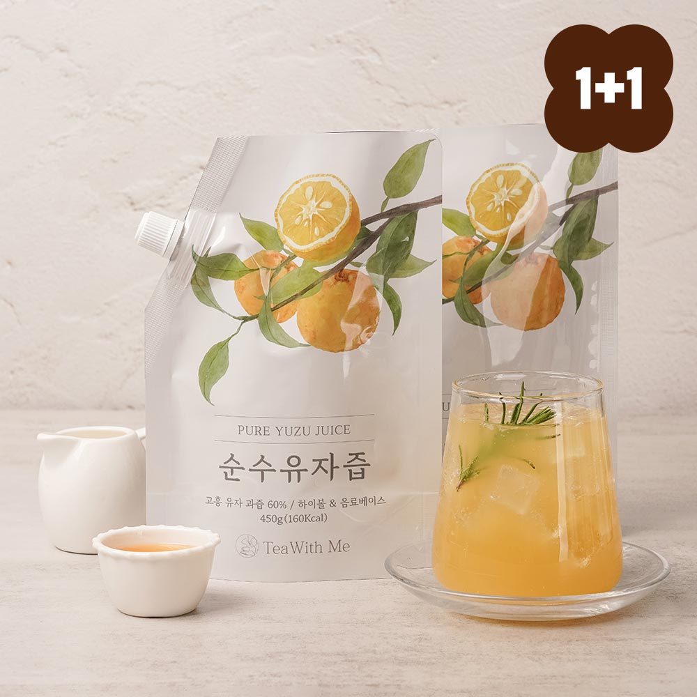 1+1 고흥 저당 순수유자즙 1팩 450g 알룰로스 건더기없는유자청 - 상품 이미지