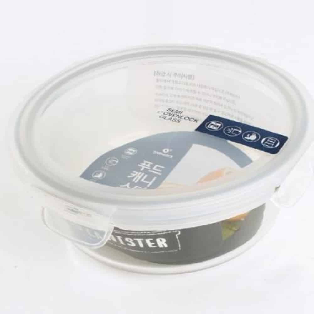 야채보관용기 냉장고수납용기 글라스 찬통 원형 3호 950ML - 메인 이미지