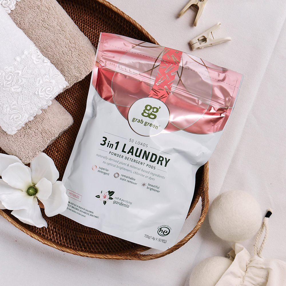 그랩그린 캡슐세제 올인원 친환경 아토피 세탁세제 50개입, 가드니아, 1개