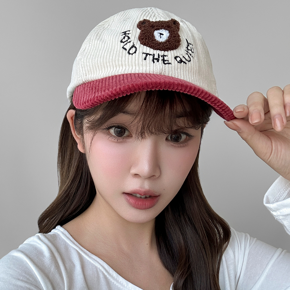 골덴 곰돌이 볼캡 겨울 캠프캡 야구모자 이미지 6