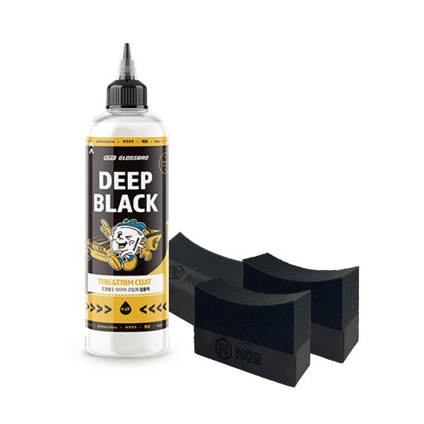 글로스브로 딥블랙 타이어광택제 500ml + 엔공구 타이어 드레싱 어플리케이터 3EA
