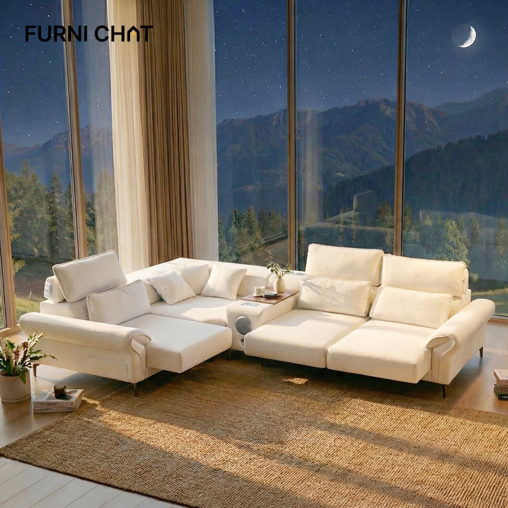 퍼니챗 몬스터 5인용 코너형 이지클린 패브릭 무빙소파 슬라이드 모션소파