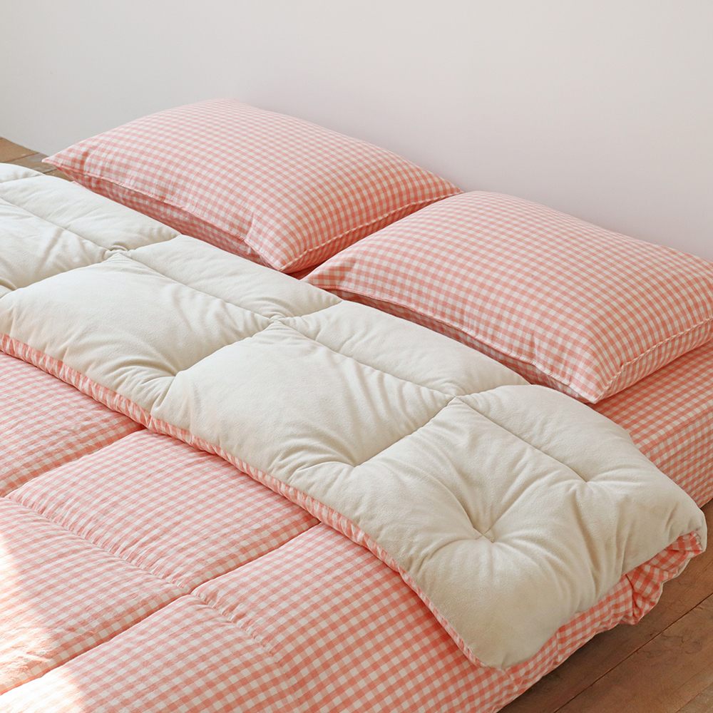 깅엄 체크 워싱 광목천 순면 극세사 겨울 알러지케어 침구 차렵 이불 SS