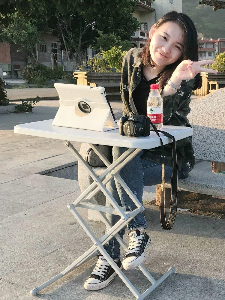 폴딩 테이블 카라반 접이식 높이조절 휴대용 캠핑 간이 식탁 밥상 - 상품 이미지