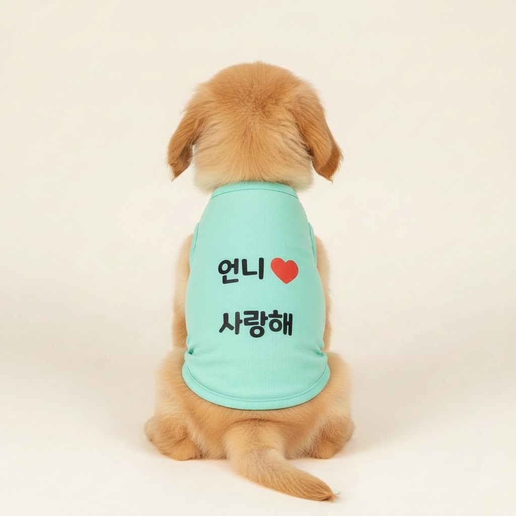 선물로 좋은 강아지고양이 여름옷 전지적 우리아이시점 최애티셔츠 맞춤 제작 옷 민트 XS - 상품 이미지