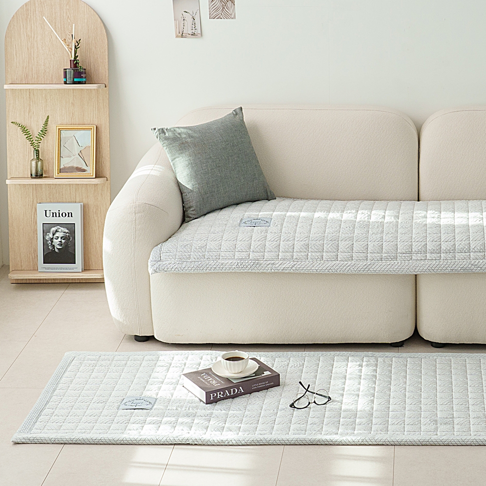 나라데코 5mm 착번 극세사 퀼팅 겨울 돌 쇼파패드 3인용 65x180