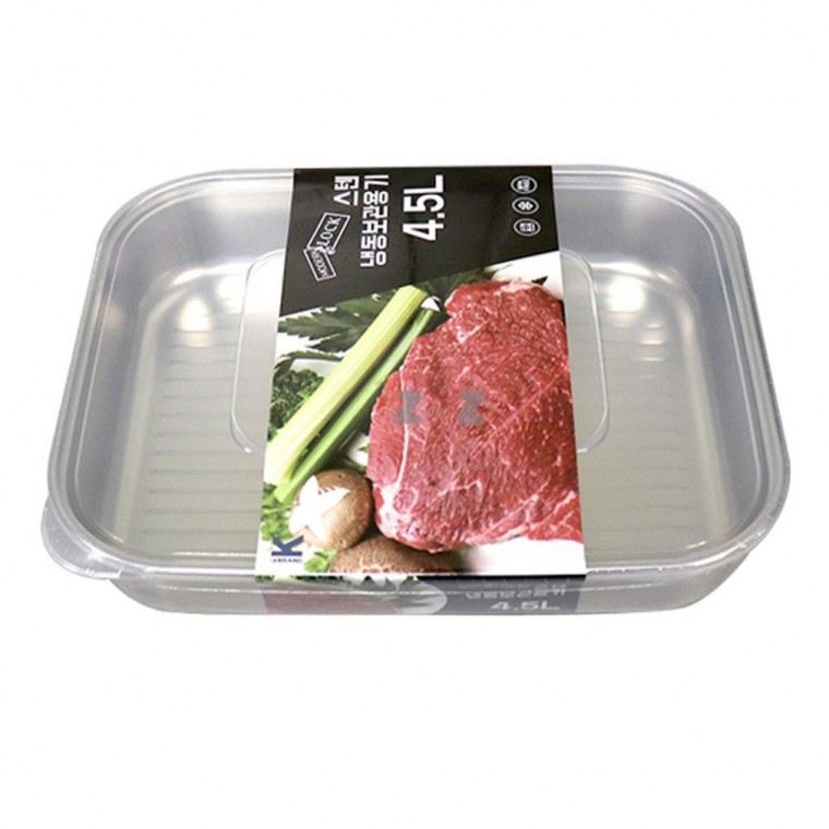 스텐 밀폐 용기 반찬통 김치통 보관용기 직사각 4.5L - 메인 이미지