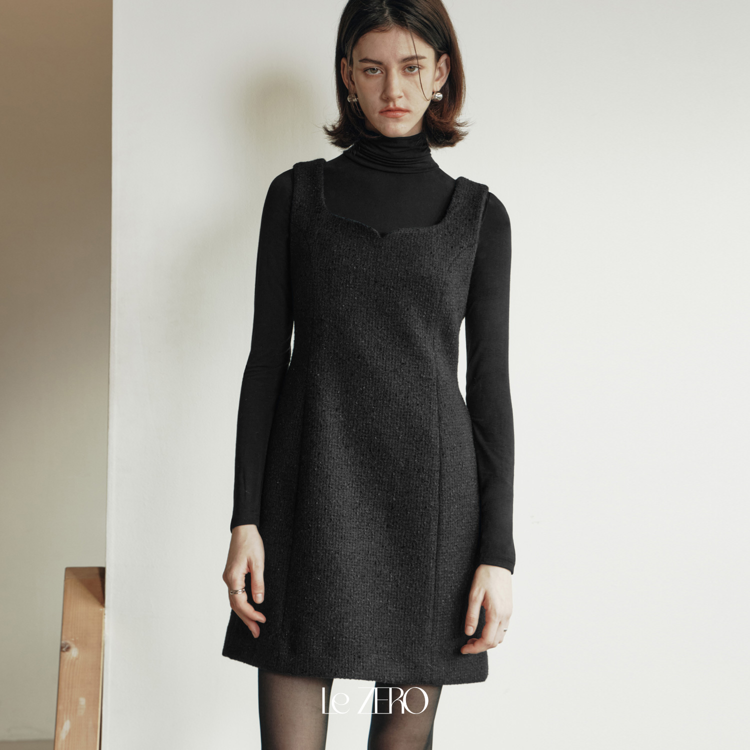 [제로스트릿] 르제로 라인 원피스 LeZERO LINE ONE-PIECE / BLACK - 상품 이미지