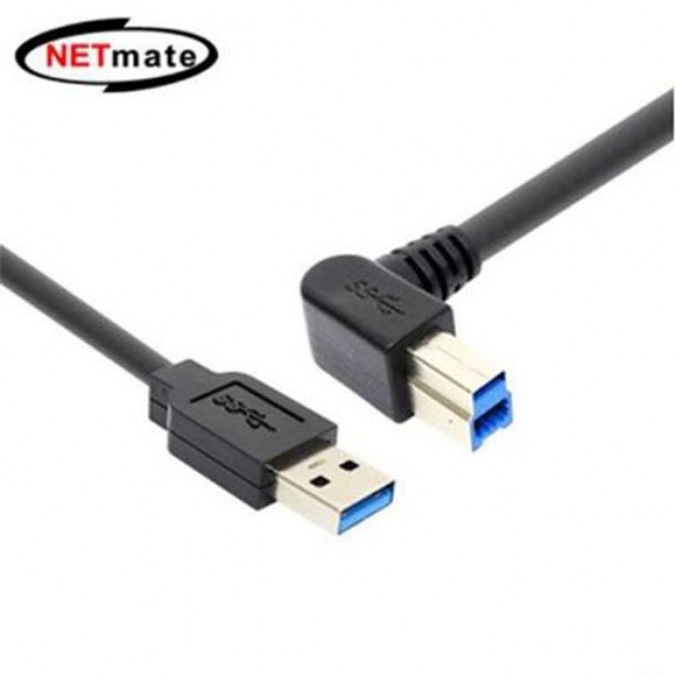 데이터 케이블 USB3.0 AM BM 왼쪽 꺾임 5m - 메인 이미지